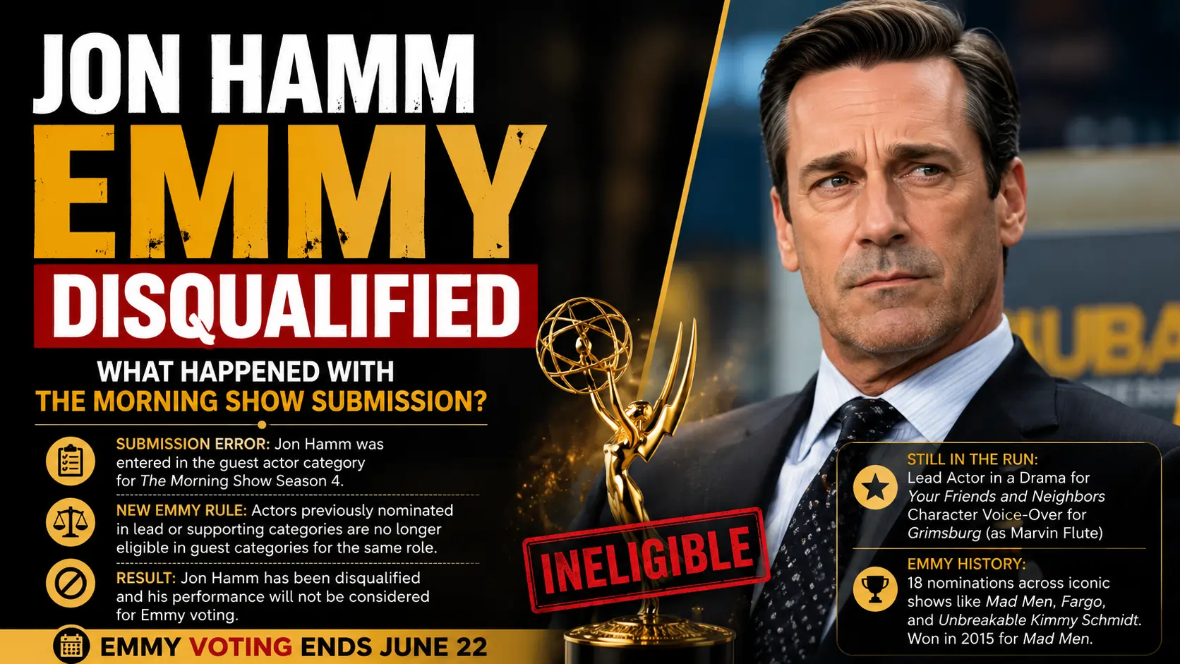 Jon Hamm Emmy Disqualified
